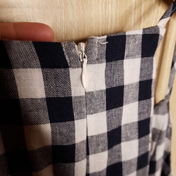 J By Joa Blue White Check Strappy Dress Medium - Picture 3 of 9